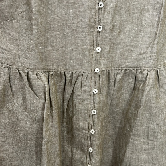 NWT Madewell Linen-Blend Alexandra Button-Front Mini Dress in Olive Branch - S - Picture 8 of 14
